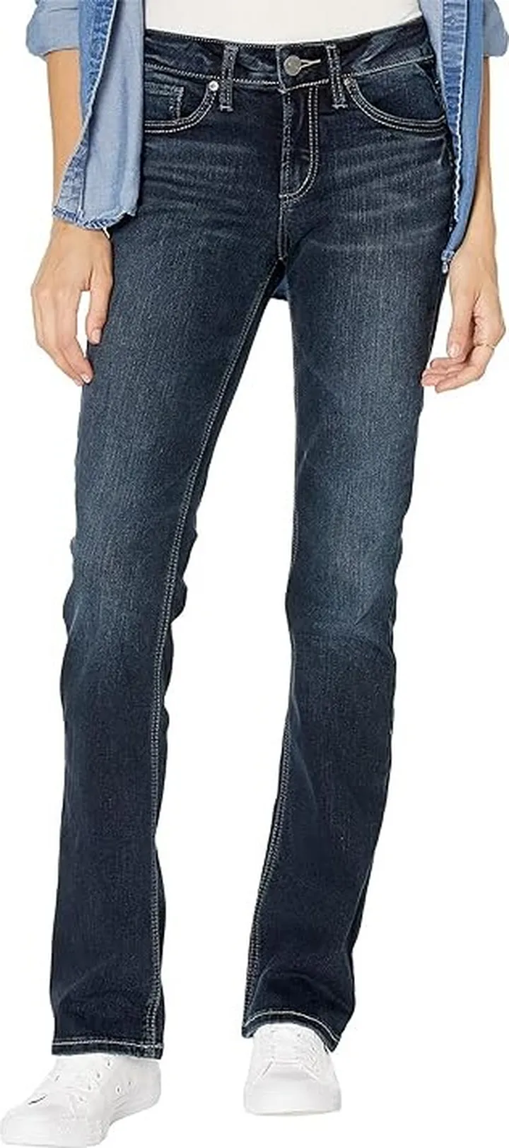 Silver Jeans Co. Suki Mid-Rise Slim Bootcut Jeans L93616EDB405 (Indigo) Women's Jeans