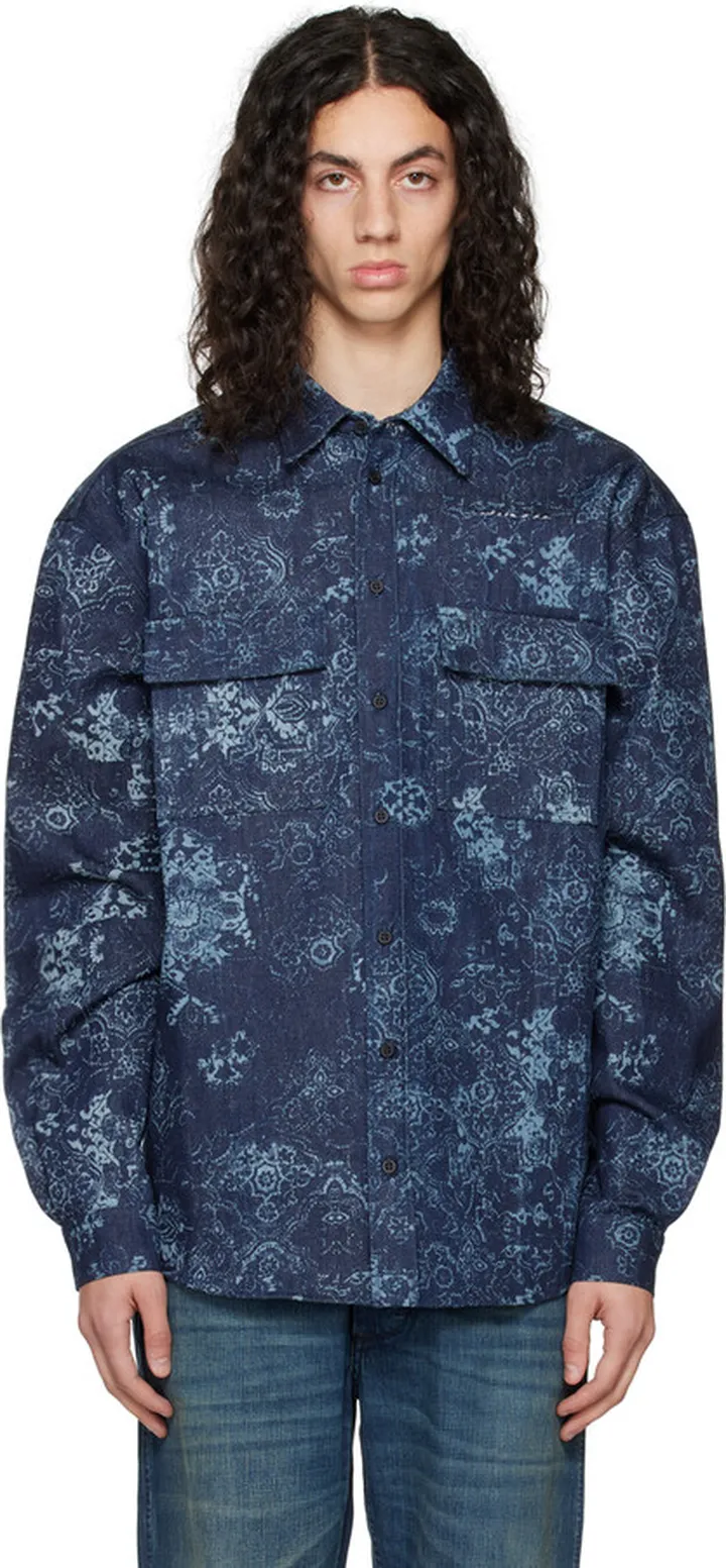 RtA Blue Floral Denim Jacket