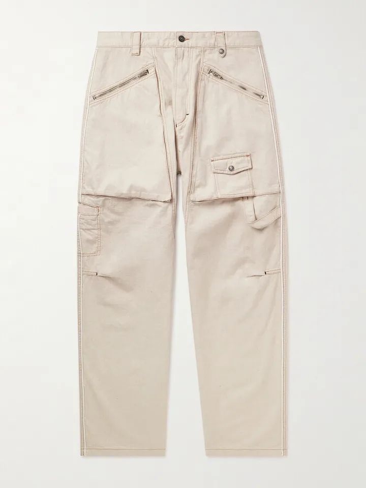 Straight-Leg Cotton and Hemp-Blend Denim Trousers