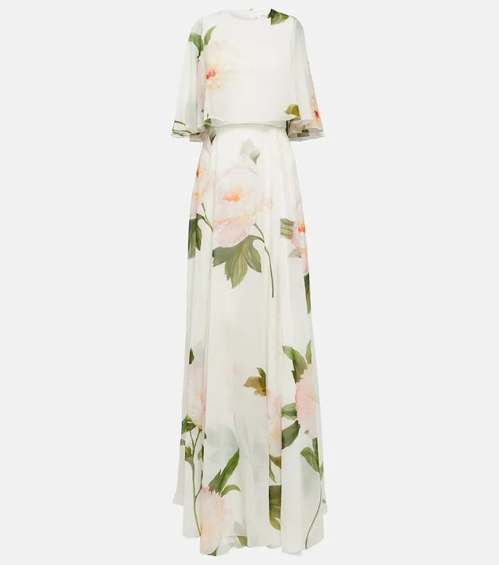 Floral silk gown