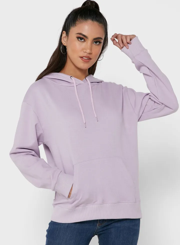 Pullover Hoodie With Kangaroo Pocket