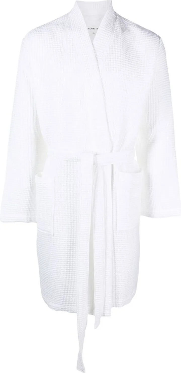 White Waffle Cotton Bathrobe