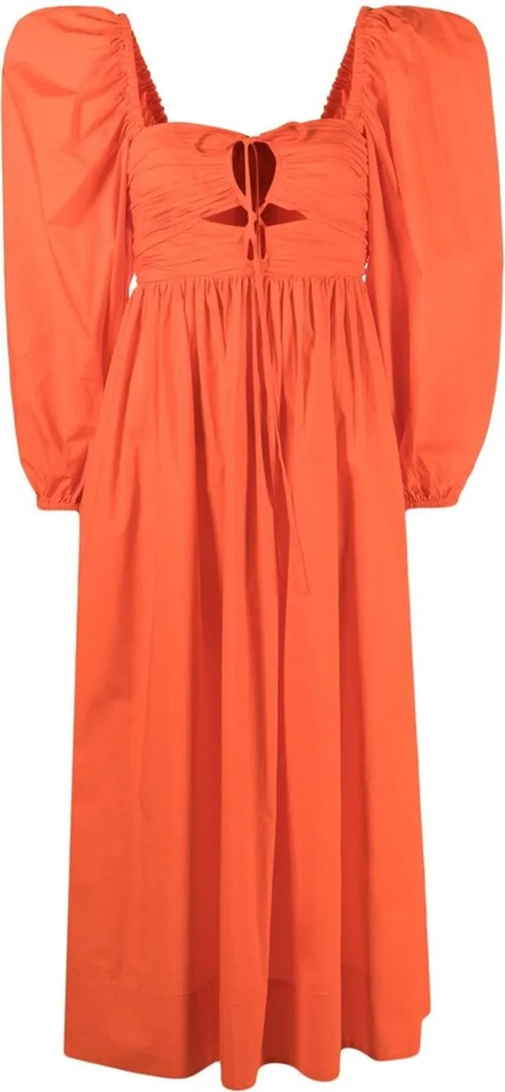 Alessa puff-sleeve midi dress