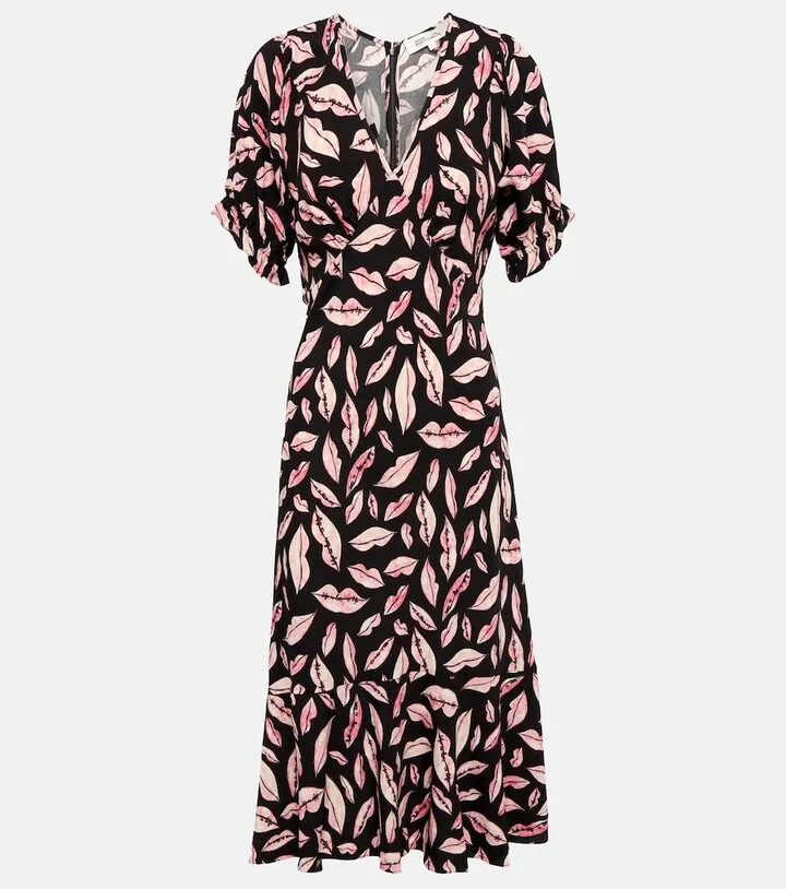 Abigail printed wrap midi dress