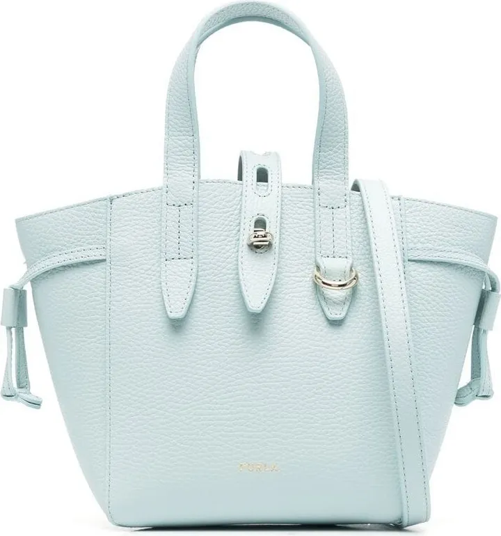 Net mini leather tote bag