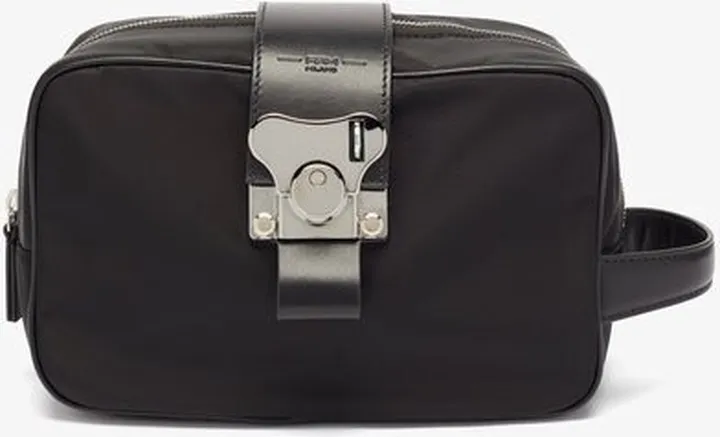 Butterfly Leather-trim Wash Bag