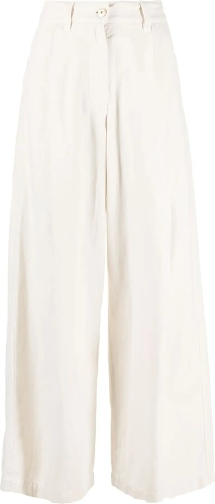 Pleated Wide-Leg Jeans