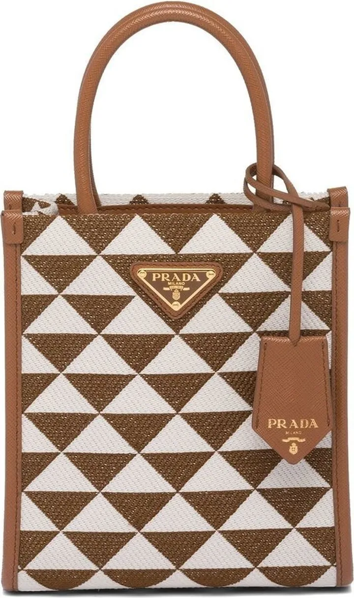 Symbole embroidered fabric tote bag