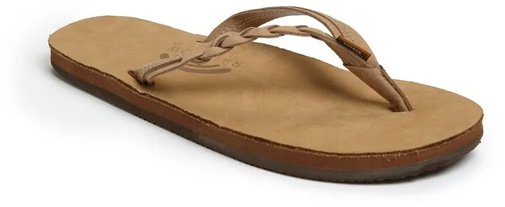 Rainbow 'Flirty' Braided Leather Flip Flop