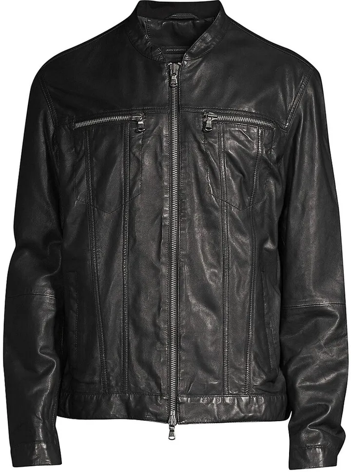 Zip-Front Leather Jacket