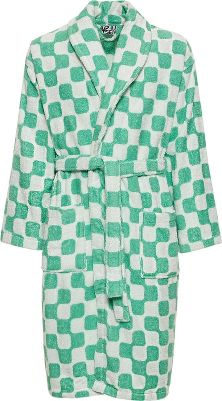 Net cotton terry bathrobe