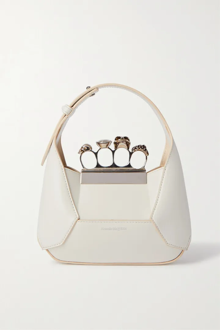 Alexander McQueen - Mini Embellished Leather Shoulder Bag - Ivory