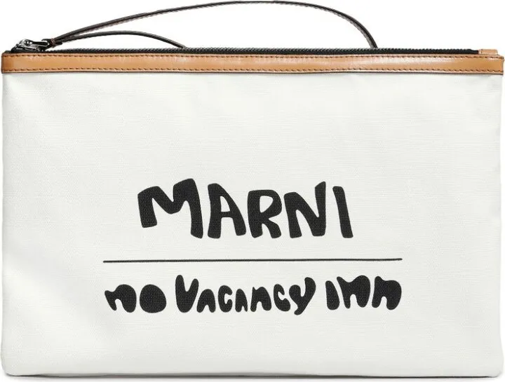 Logo-Print Clutch Bag
