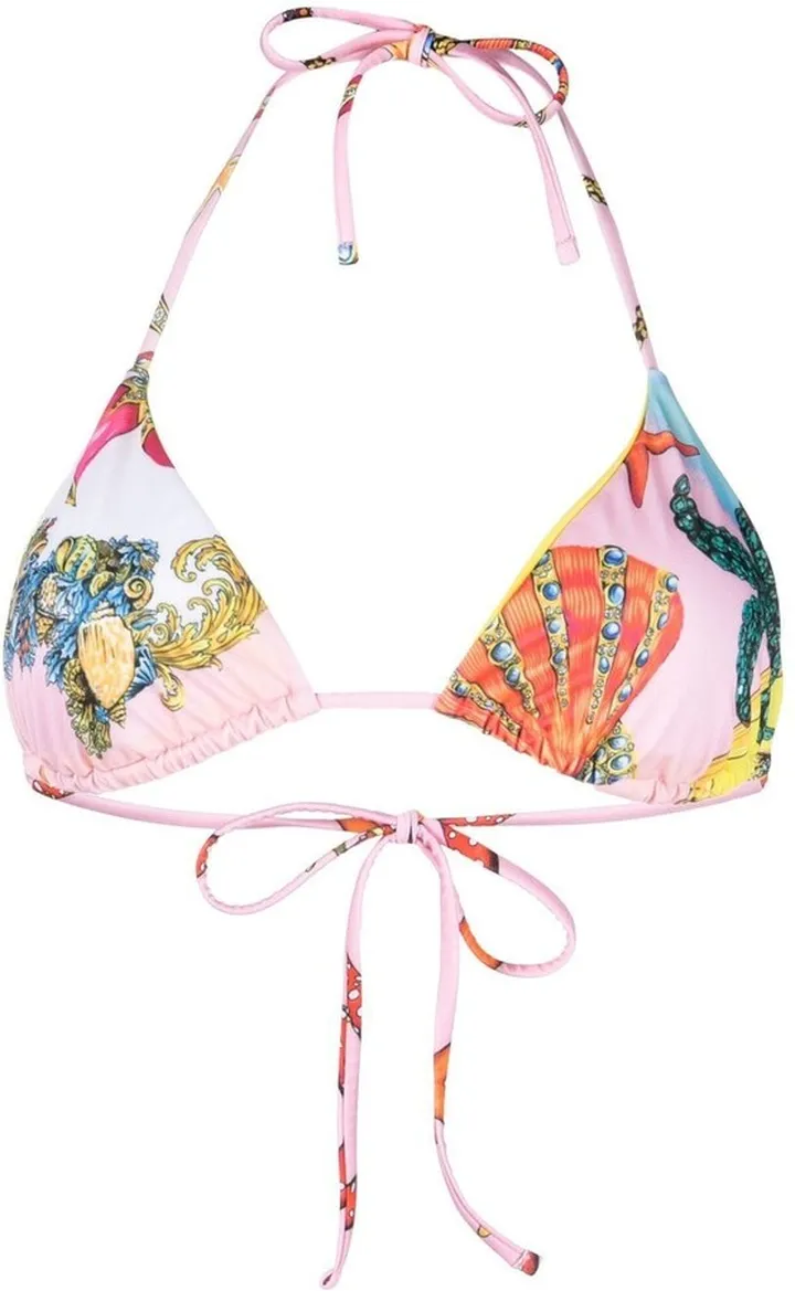 All-Over Graphic-Print Bikini Top