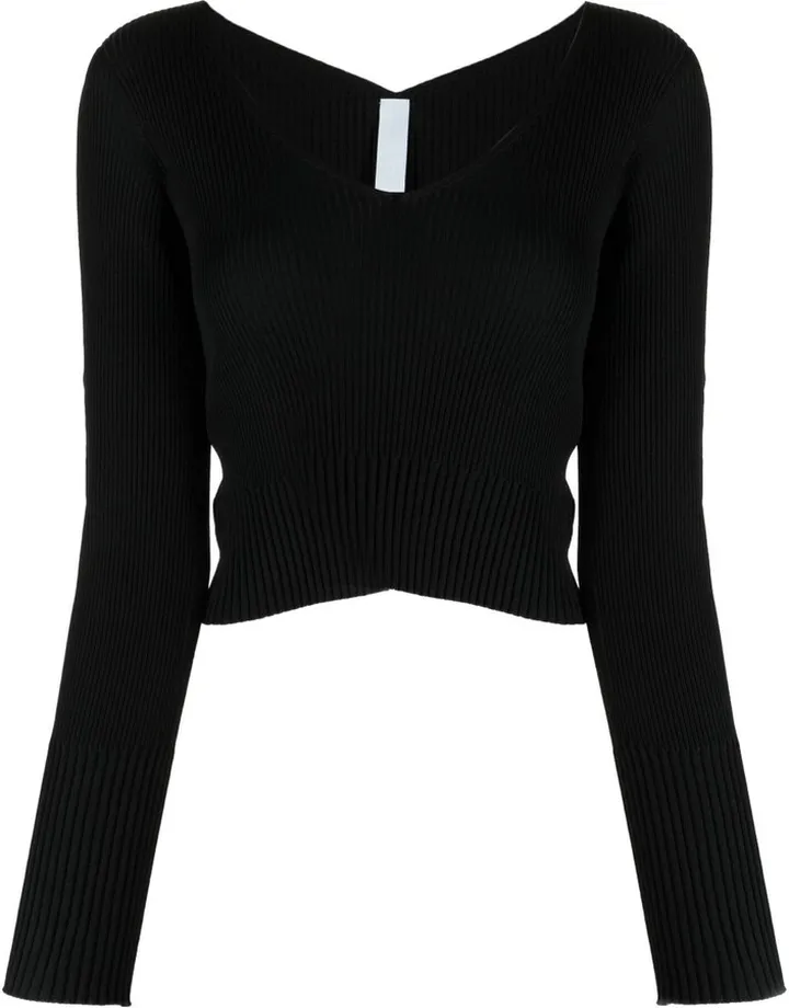 V-neck knitted jumper