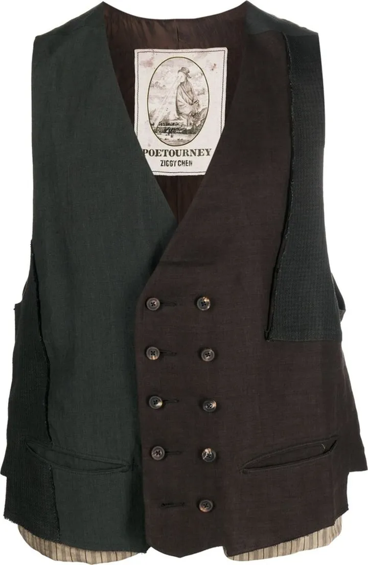 Double-Breasted Linen Waistcoat