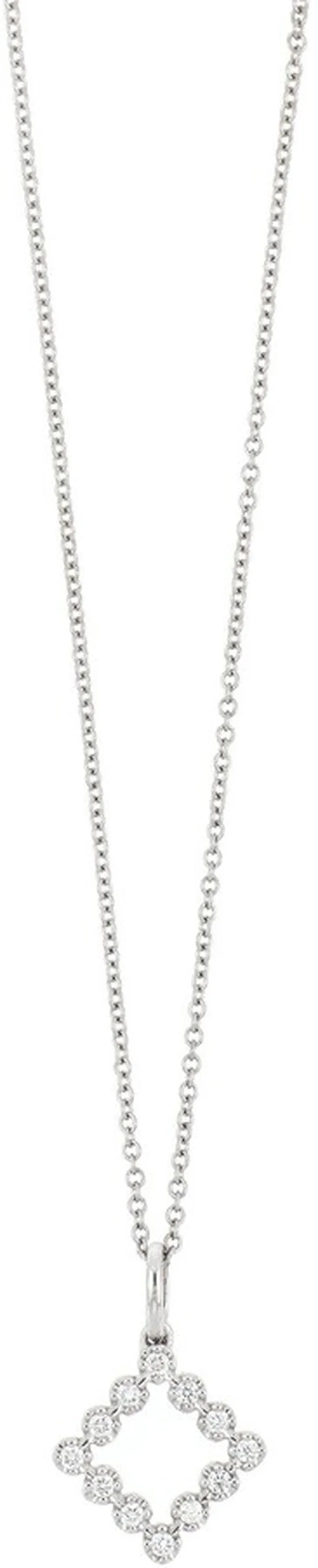 18K White Gold Mila Diamond Square Pendant Necklace - 0.11 ctw
