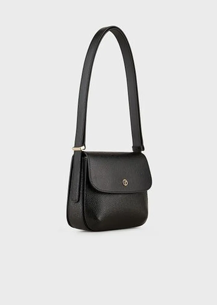 Small la Prima pebble-print patent leather bag