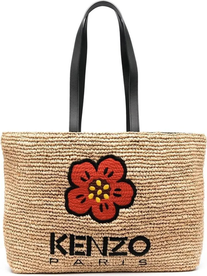 Boke Flower straw tote bag