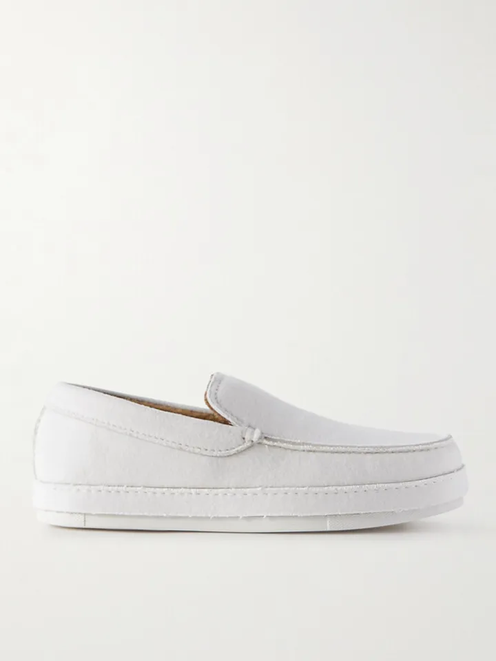 Shearling-Lined Wool-Felt Slippers