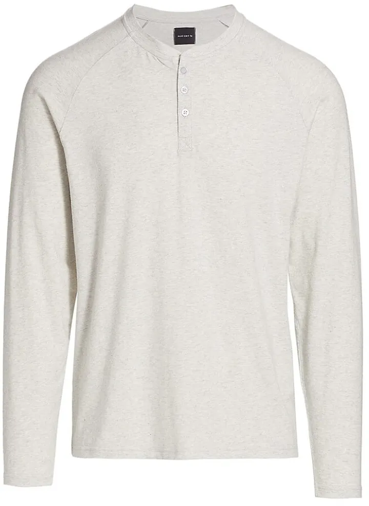 COLLECTION Heathered Henley Pajama Top