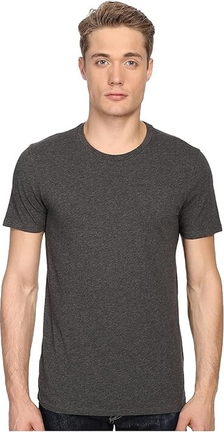 Vince Short Sleeve Pima Cotton Crew Neck Shirt (Heather Carbon) Men's Short Sleeve Pullover