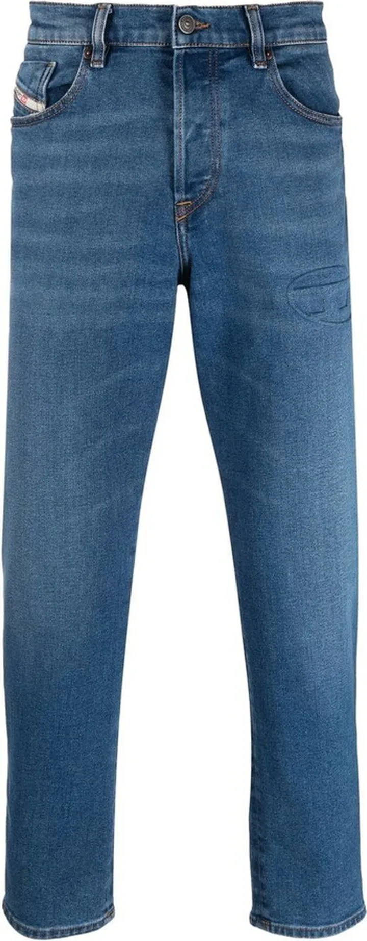Logo-Embossed Tapered Jeans