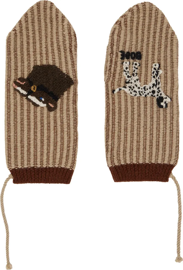 Bode Brown Rib Mittens