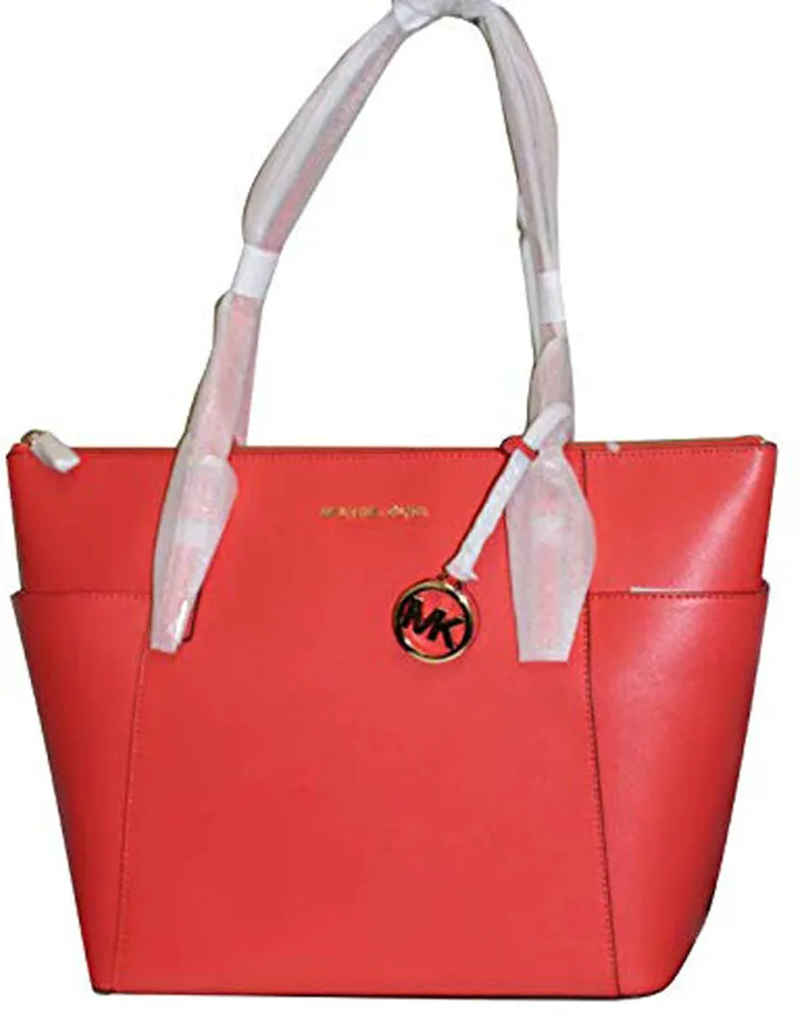 Michael Kors Women's Jet Set Top-Zip Saffiano Leather Tote Shoulder Bag