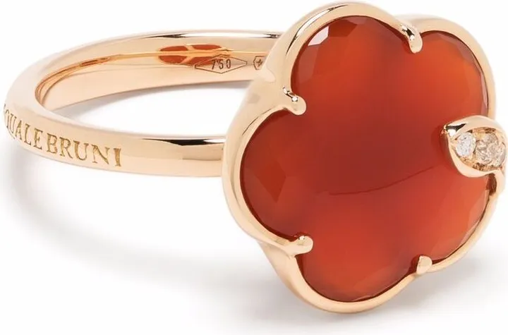 18kt rose gold Petit Joli carnelian and diamond ring