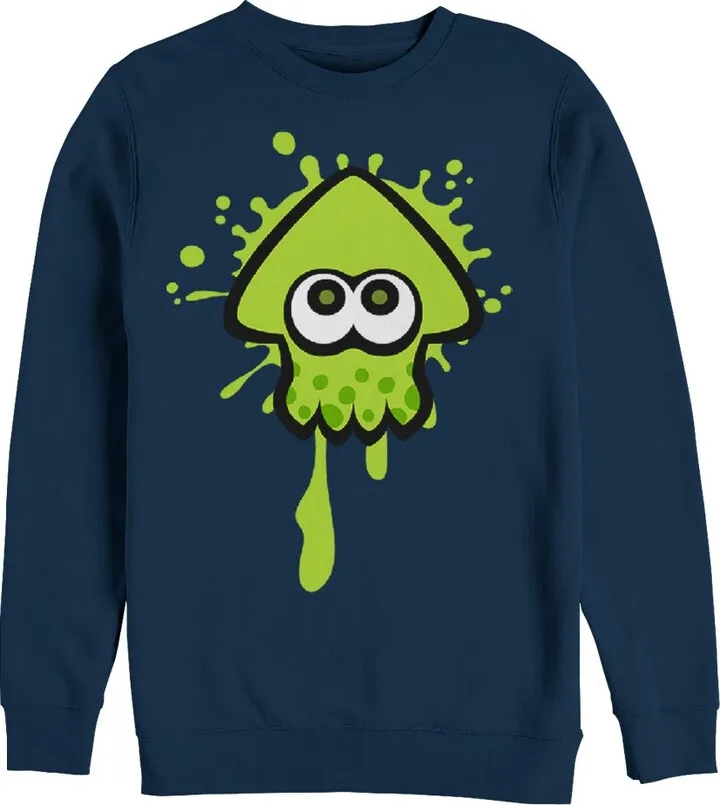Men's Nintendo Splatoon Inkling Squid Sweatshirt - Navy Blue - 2X Large