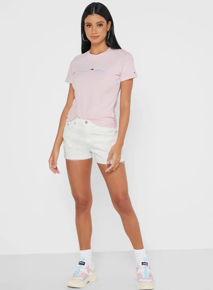 Raw Hem Denim Shorts