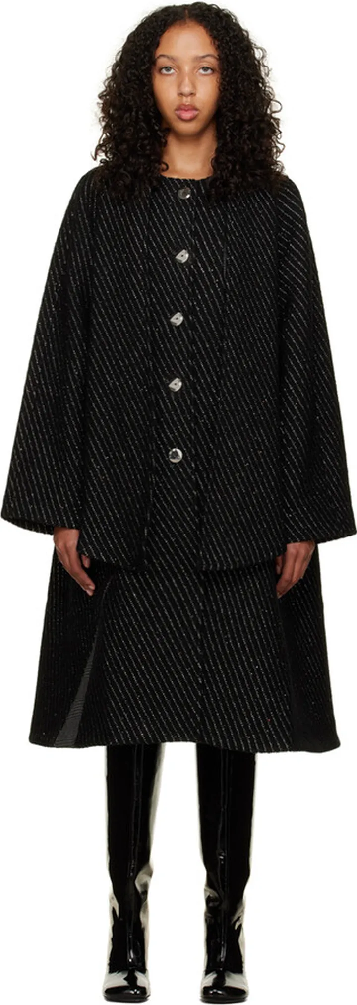 Kiko Kostadinov Black Villarias Coat