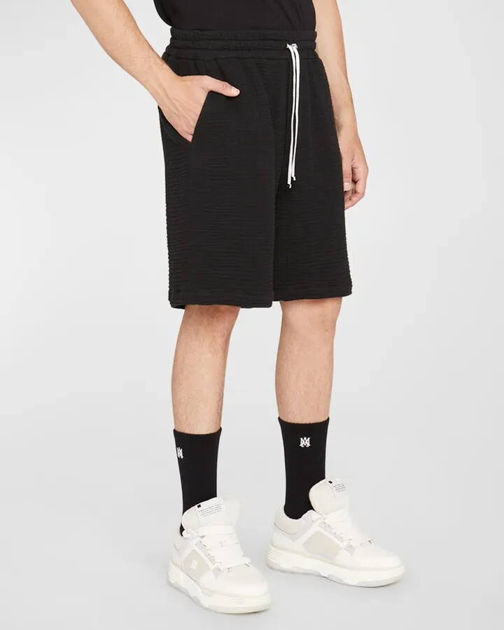 Men's Textured Cotton Basketball Shorts