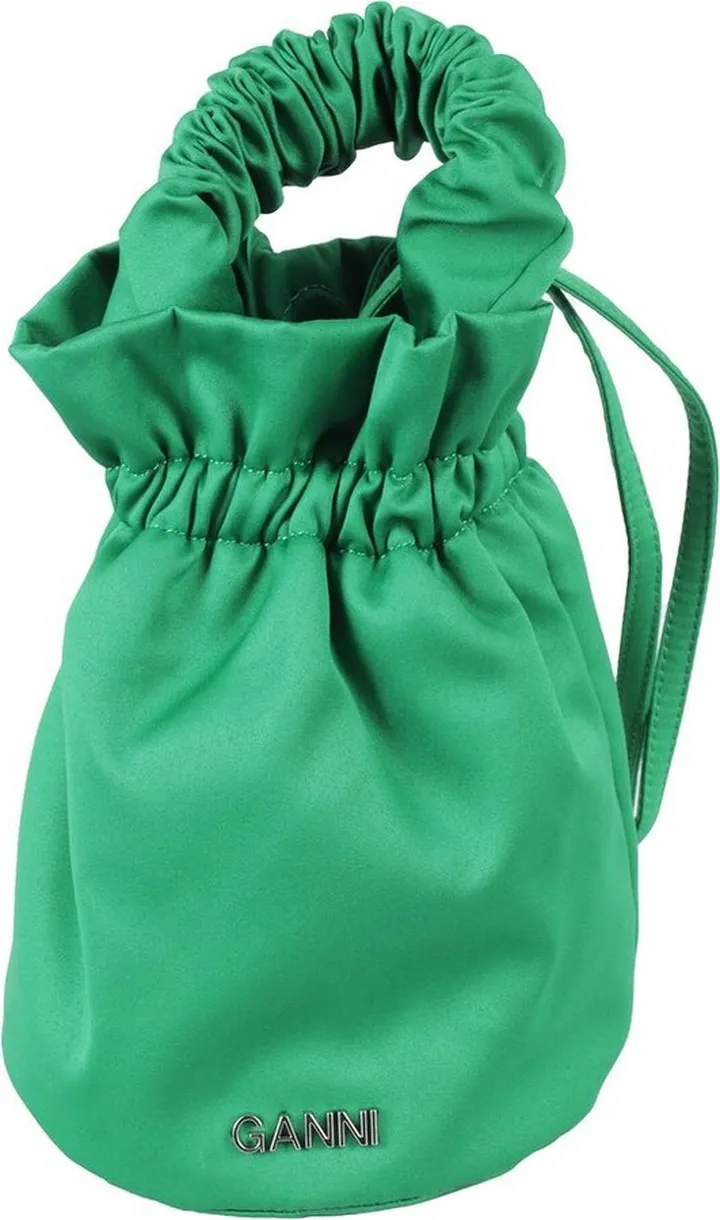 Ganni Logo Lettering Strapped Mini Bucket Bag
