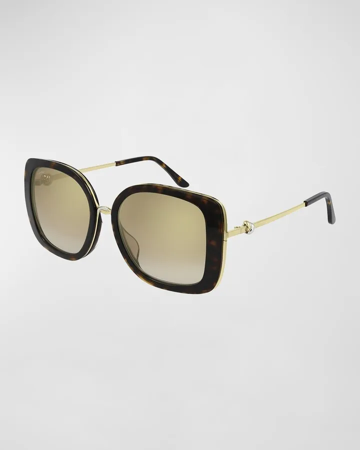 Square Acetate & Metal Sunglasses