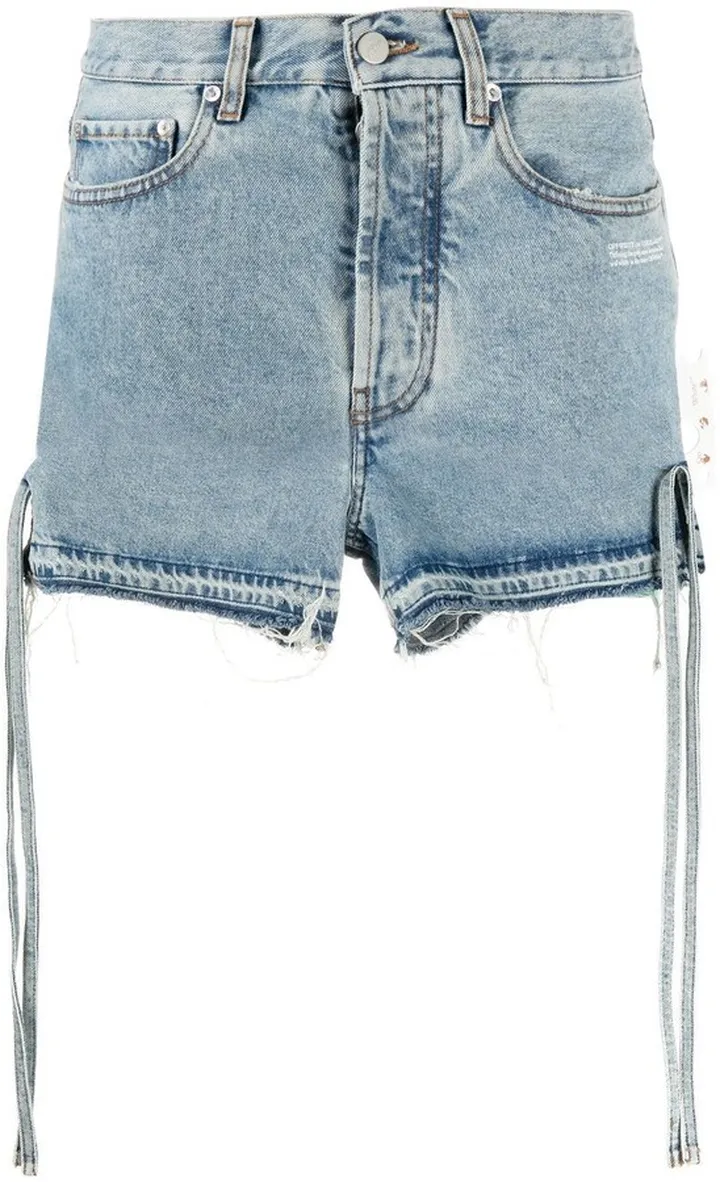 Side Tie Fastening Denim Shorts