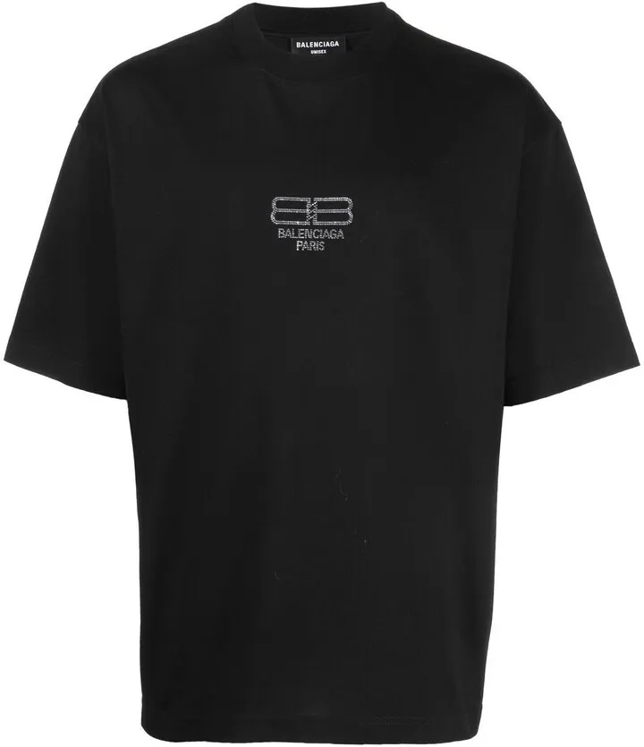 crystal sequin logo T-shirt