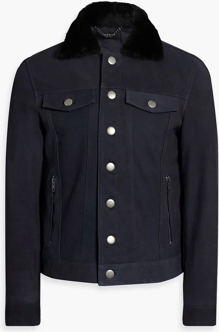 Lenten shearling-trimmed suede jacket