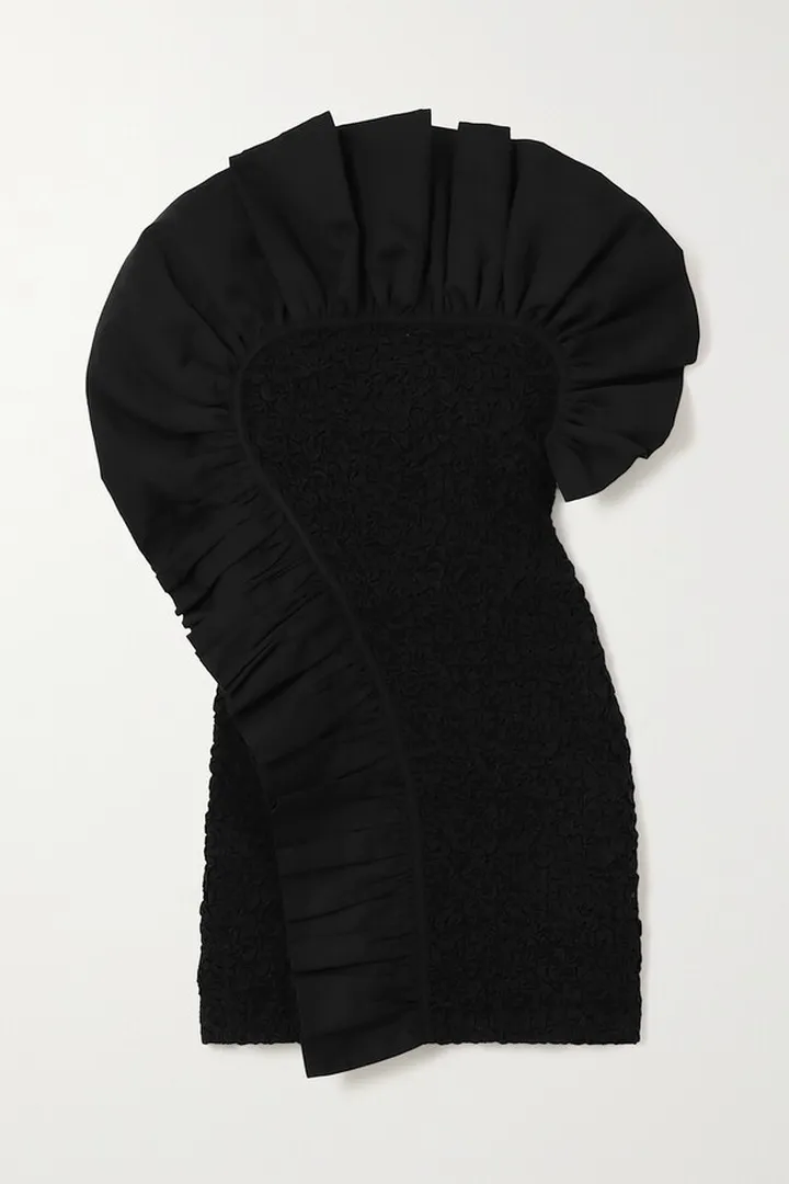 Mara Hoffman - Alycia Ruffled Organic Cotton-poplin Trimmed Cloqué Mini Dress - Black
