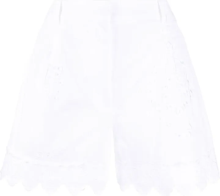 Broderie-Anglaise Cotton Shorts