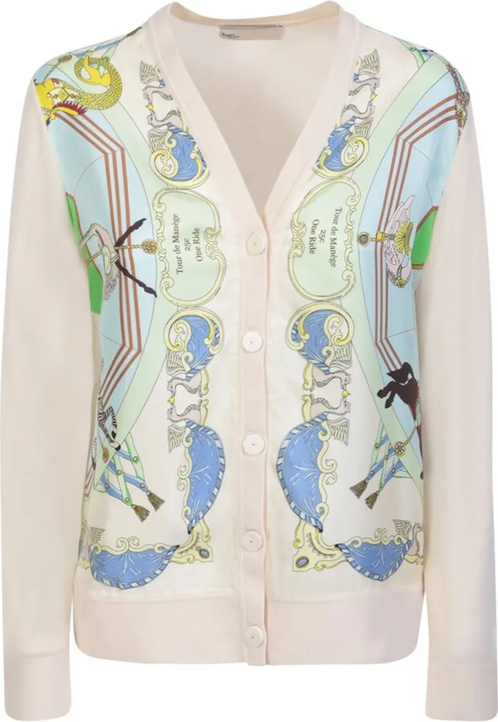 Tory Burch Graphic Printed V-Neck Cardigan