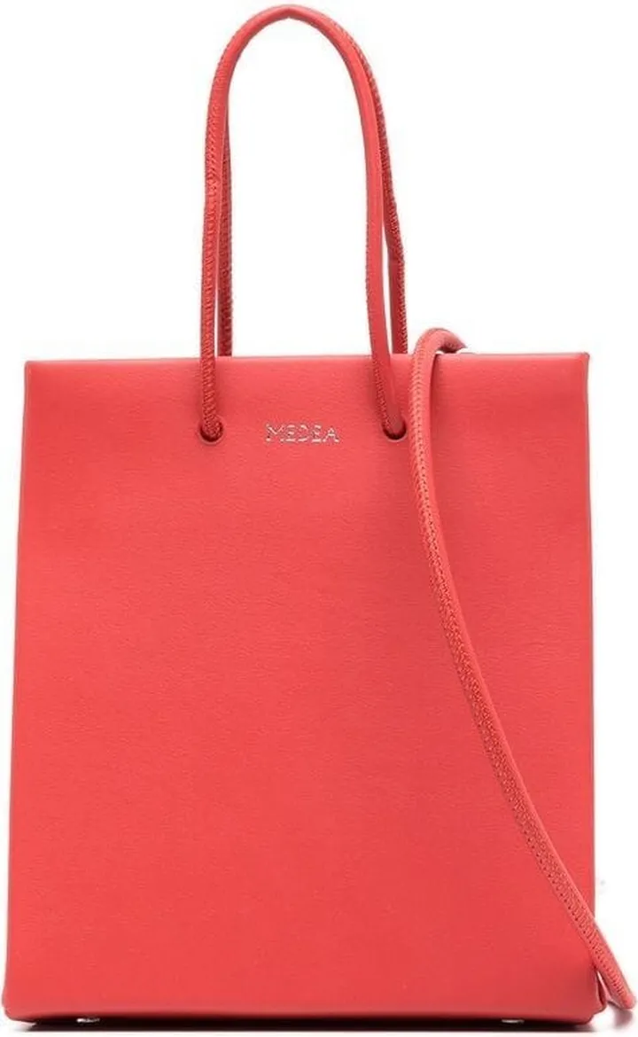 Logo-Lettering Leather Tote Bag