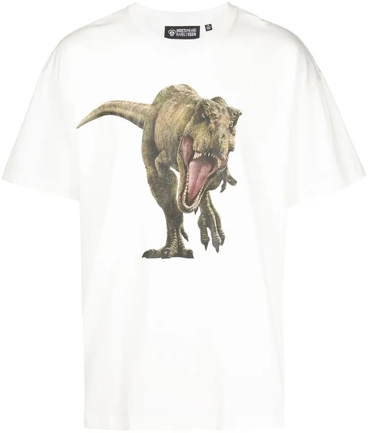T-rex print cotton T-shirt