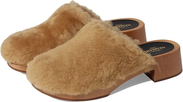 Swedish Hasbeens Fluff Clog (Nature) Women's Clog Shoes