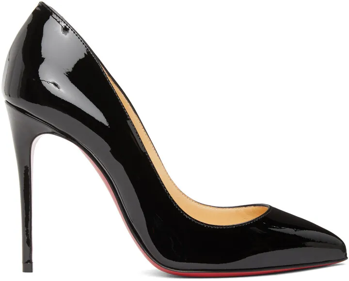 Christian Louboutin Black Patent Pigalle Follies 100 Heels