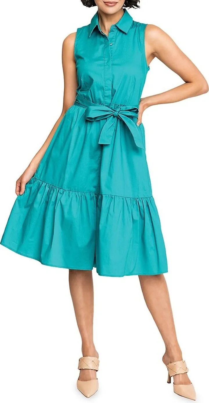 Tiered Midi Shirt Dress