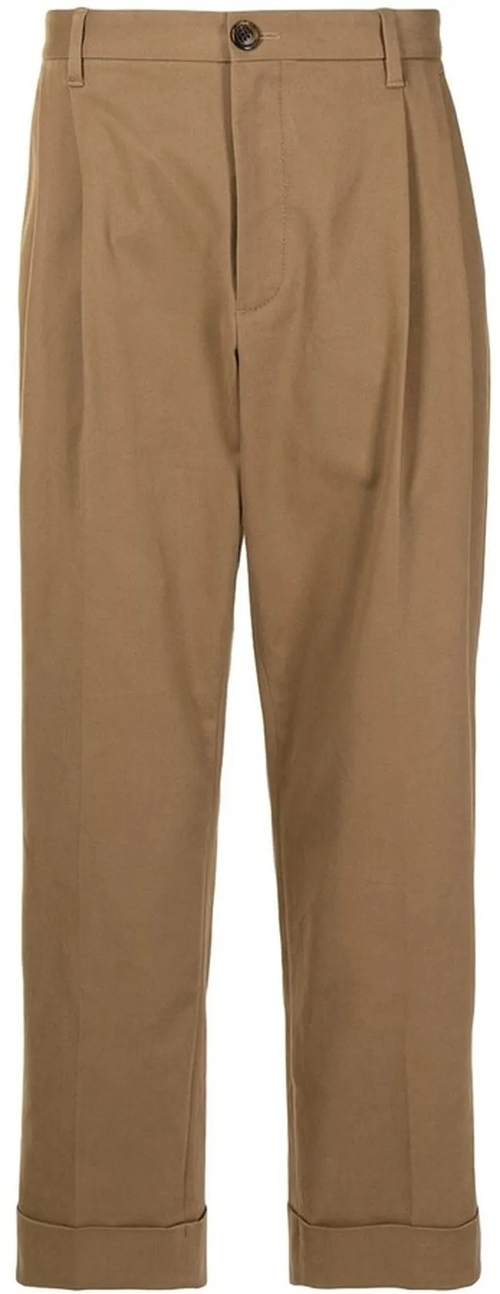 Turned-Hem Straight-Leg Trousers