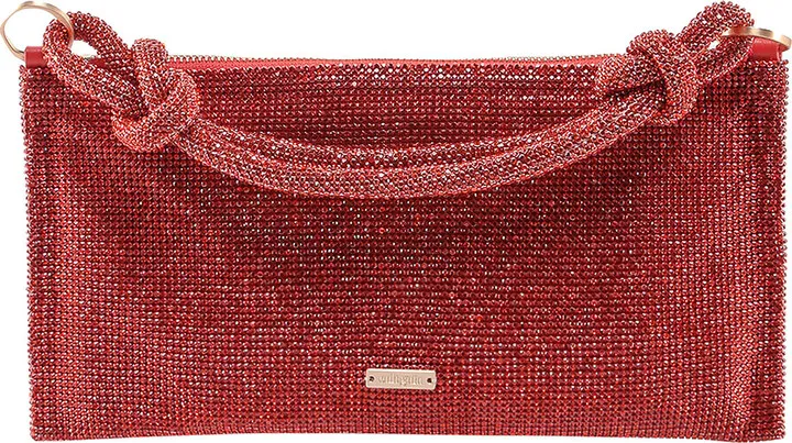 Handbag with all-over rhinestones