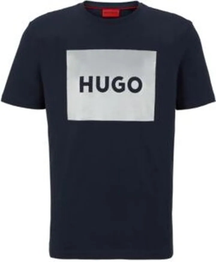 Cotton-jersey regular-fit T-shirt with metallic logo